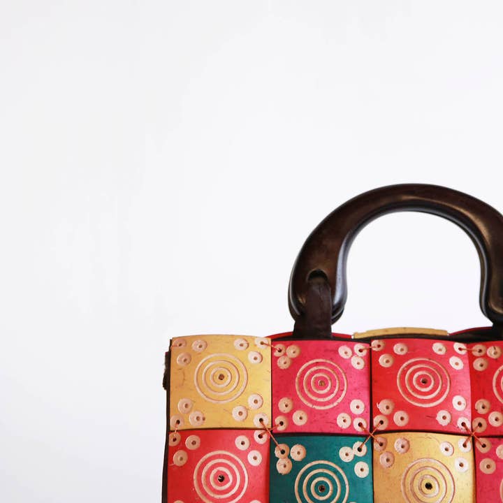 Fort the Label (previously Folk Fortune) - Wholesale Beach Bag - Rainbow Carved Coconut Beach Bag, coconut bag, coconut purse2