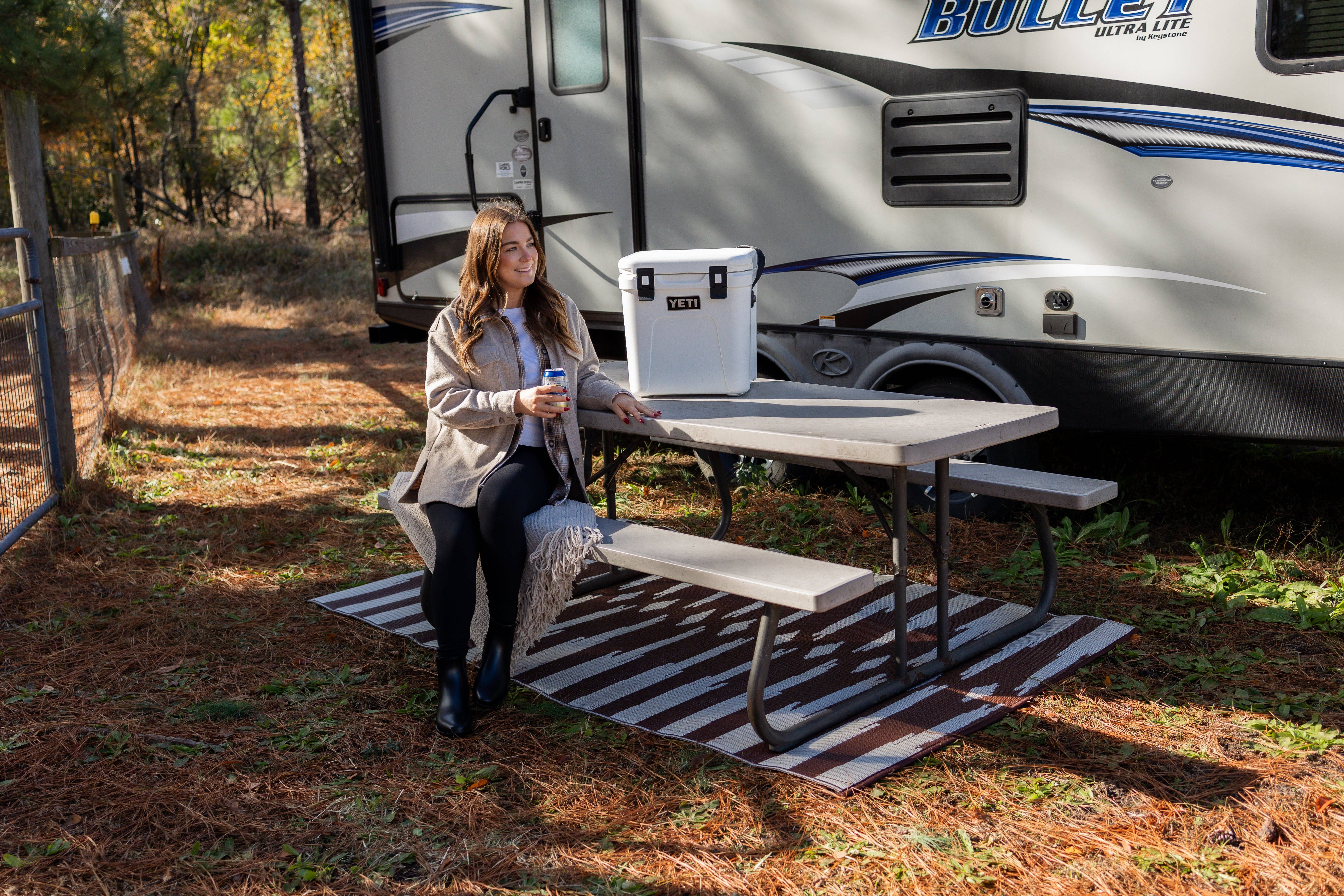 Mad Mats - Vente Tapis - Marron Aztèque & Blanc Cassé3