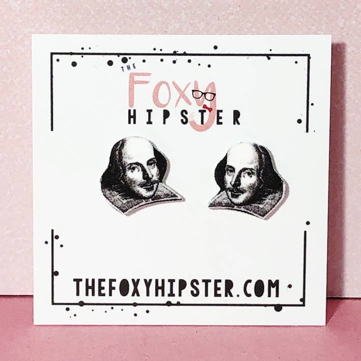 Shakespeare Earrings for wholesale by The Foxy Hipster