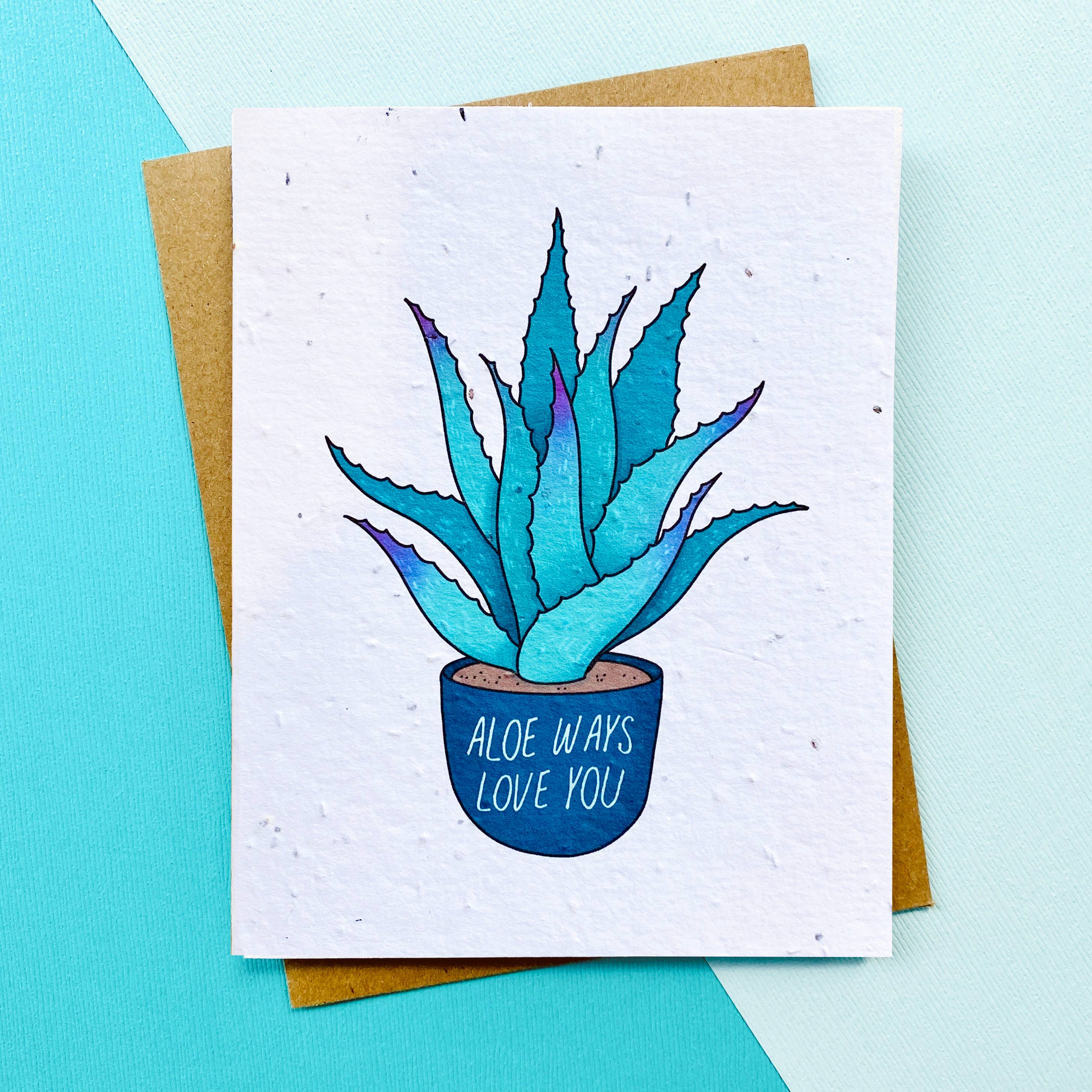 Top Hat and Monocle - Wholesale Love Card - Aloe Ways Love You Plantable Anniversary Card / Valentine1