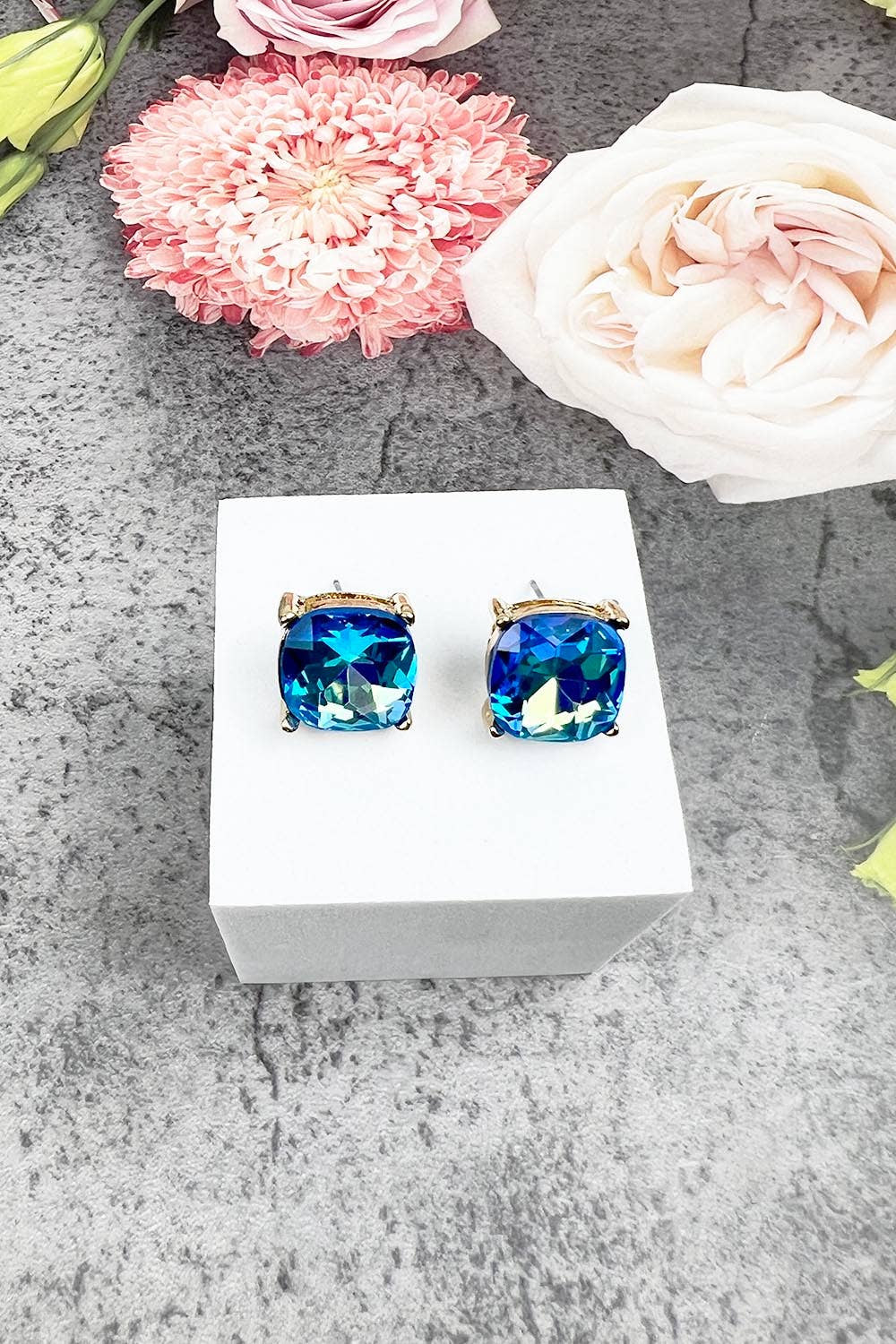 JHP Collection - Wholesale Stud/Post Earrings - VARIETY COLORS OF SEMI PRECIOUSGLASS POST EARRINGS25