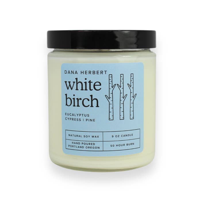 White Birch Soy Candle 9 oz. Jar for wholesale by Dana Herbert