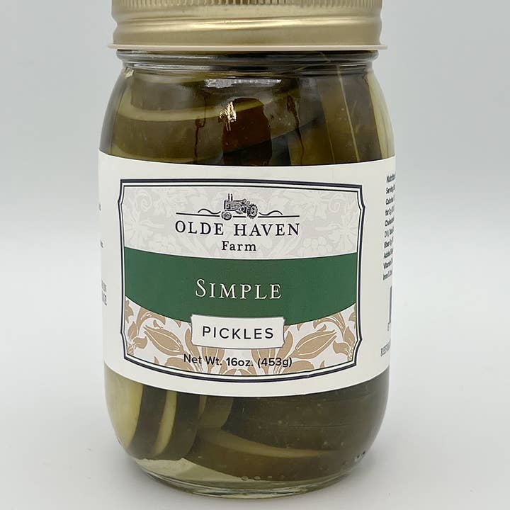 Cornichons simples 16 oz pour la vente par Olde Haven Farm