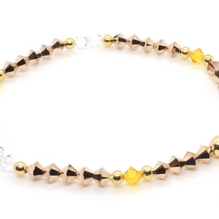 Jessica Santander - Wholesale Beaded Bracelet - Rose Gold Celebration Swarovski Crystal Bracelet0