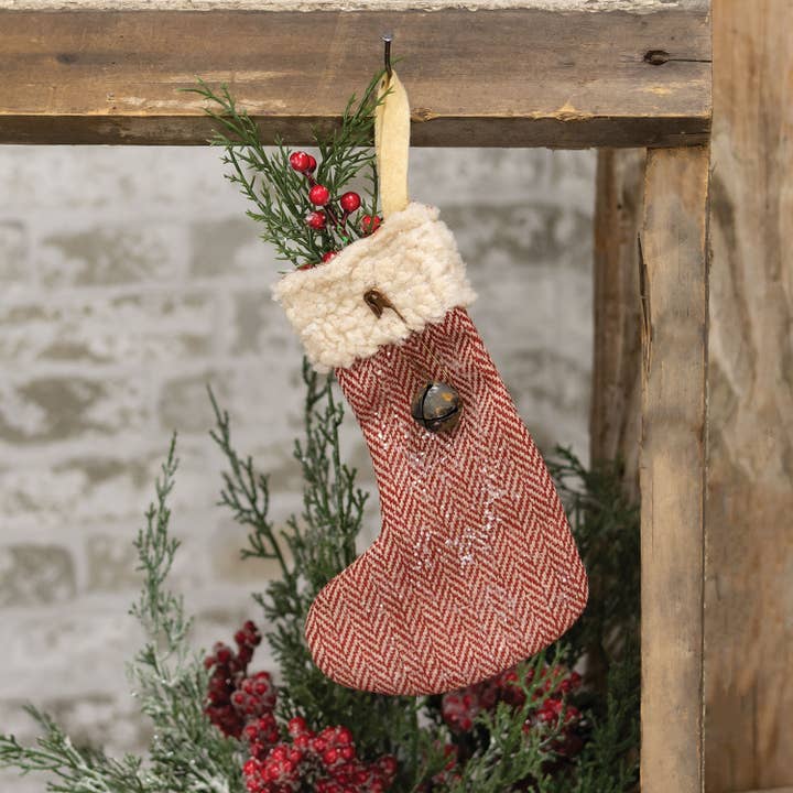 The Hearthside Collection - Wholesale Holiday Stocking - Iced Winter Greenery Stocking Ornament1
