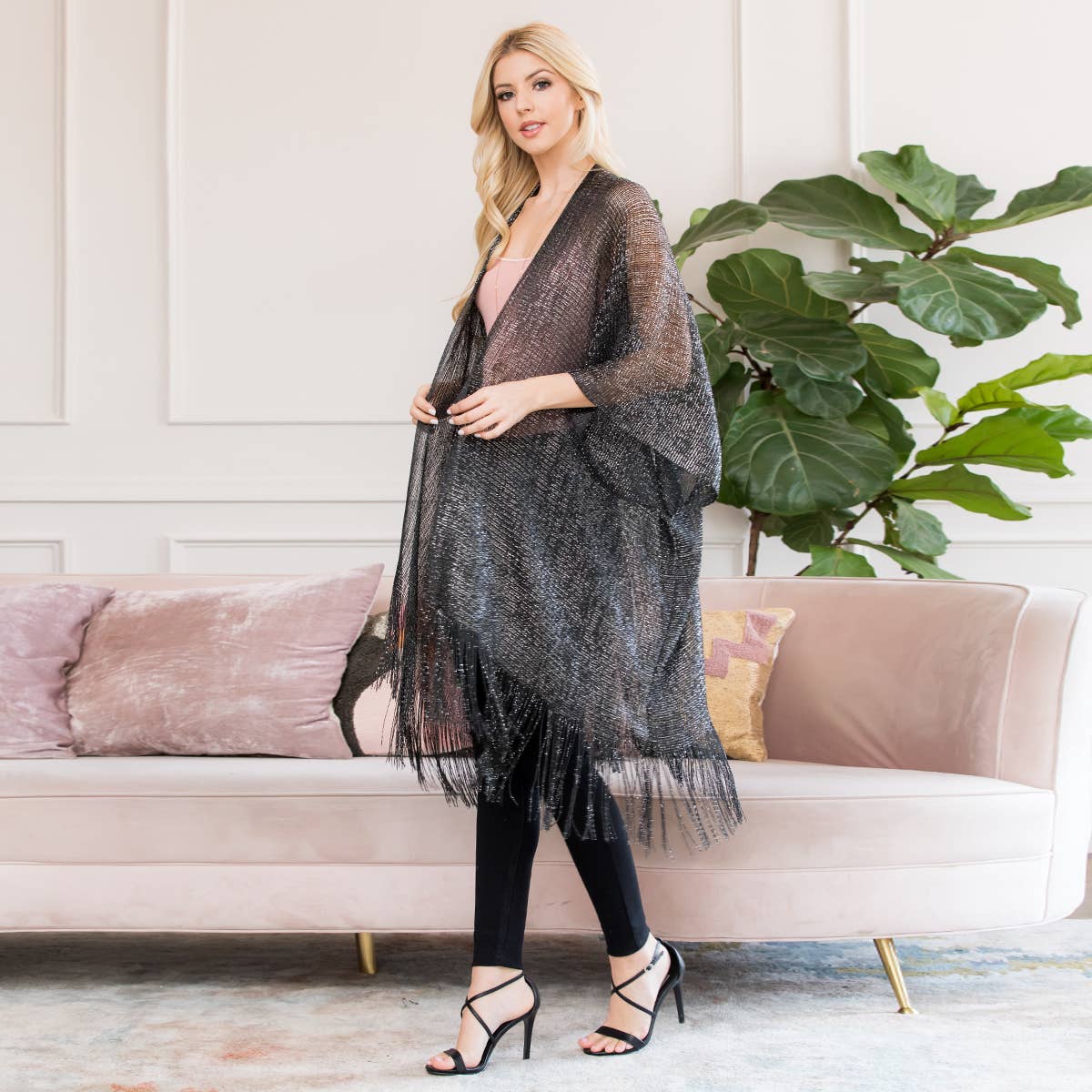 MYS Wholesale Inc - Wholesale Kimono - Women's - Elegant Metallic Colored Tassel Beach Kimono8