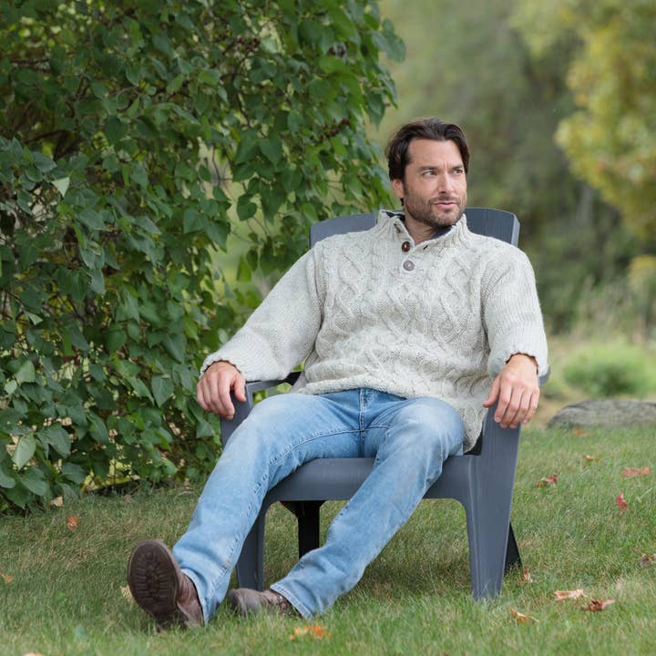Lost Horizons Knitwear - Vente Pull en maille – homme - Connery - Pull en laine à torsades