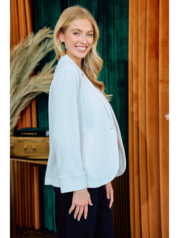 Doe and Rae - Wholesale Blazer - Women's - Placket Sleeve Knit Blazer - 10325J14