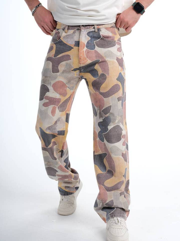 Baggy designercamouflagejeans i denim för wholesale av PremiumDenim