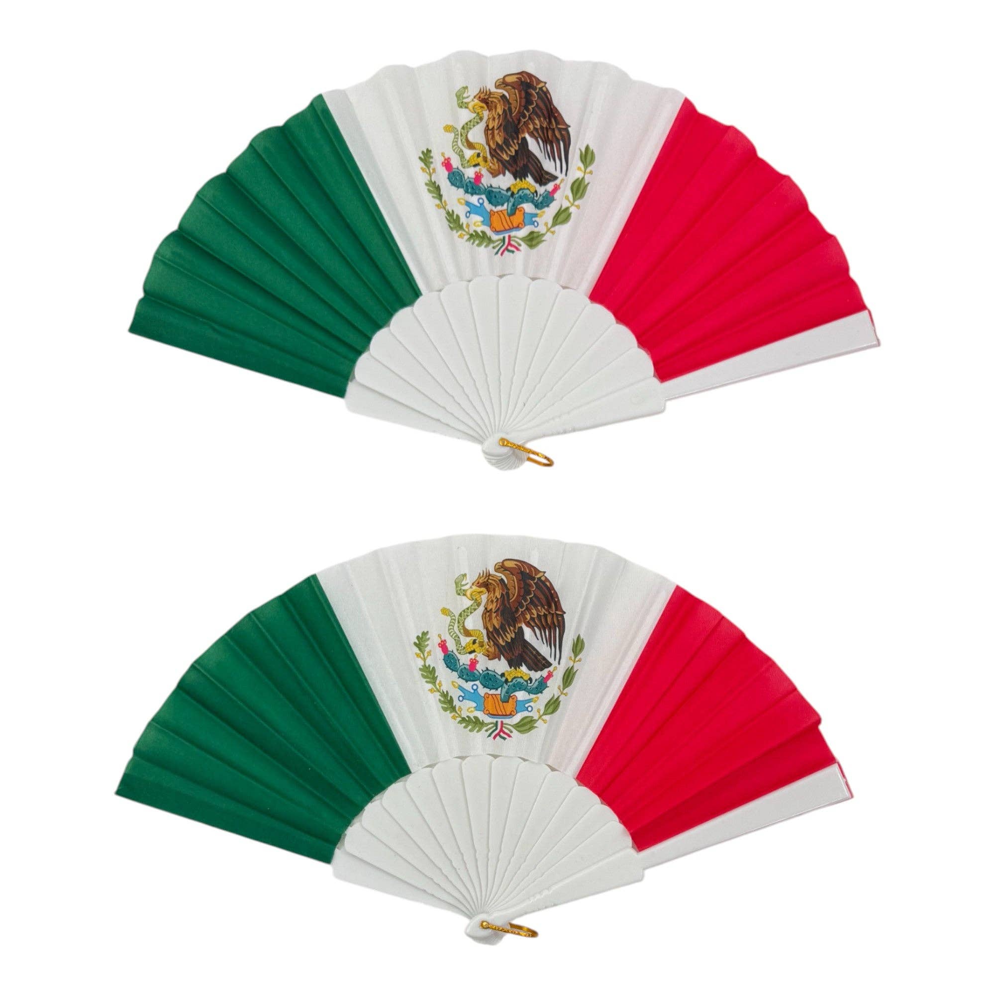 ONE COLOR Mexican national Print Oriental Hand Held Folding Fan FN0457 (12PC) for wholesale on Faire4