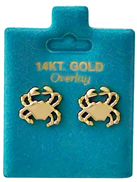 Gemaakt in de VS Grote Krab Oorstekers Goud of Zilver voor wholesale door New England Gold Inc.