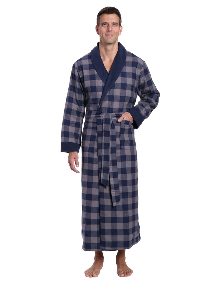 Noble Mount - Wholesale Robe – Men's - Men's Premium 100% Cotton Flannel Fleece Lined Robe23