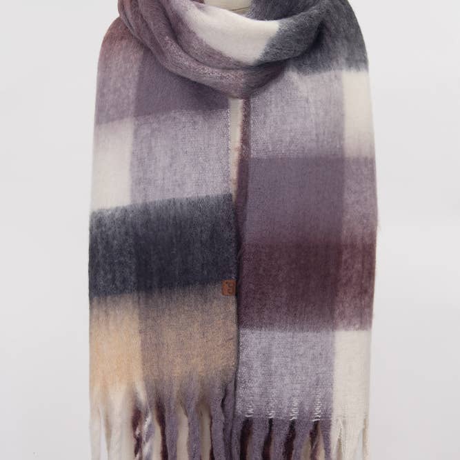 Hana - Wholesale Scarf - Women's - C.C Multi Color Block Plaid Check Pattern Woven Winter Scarf13