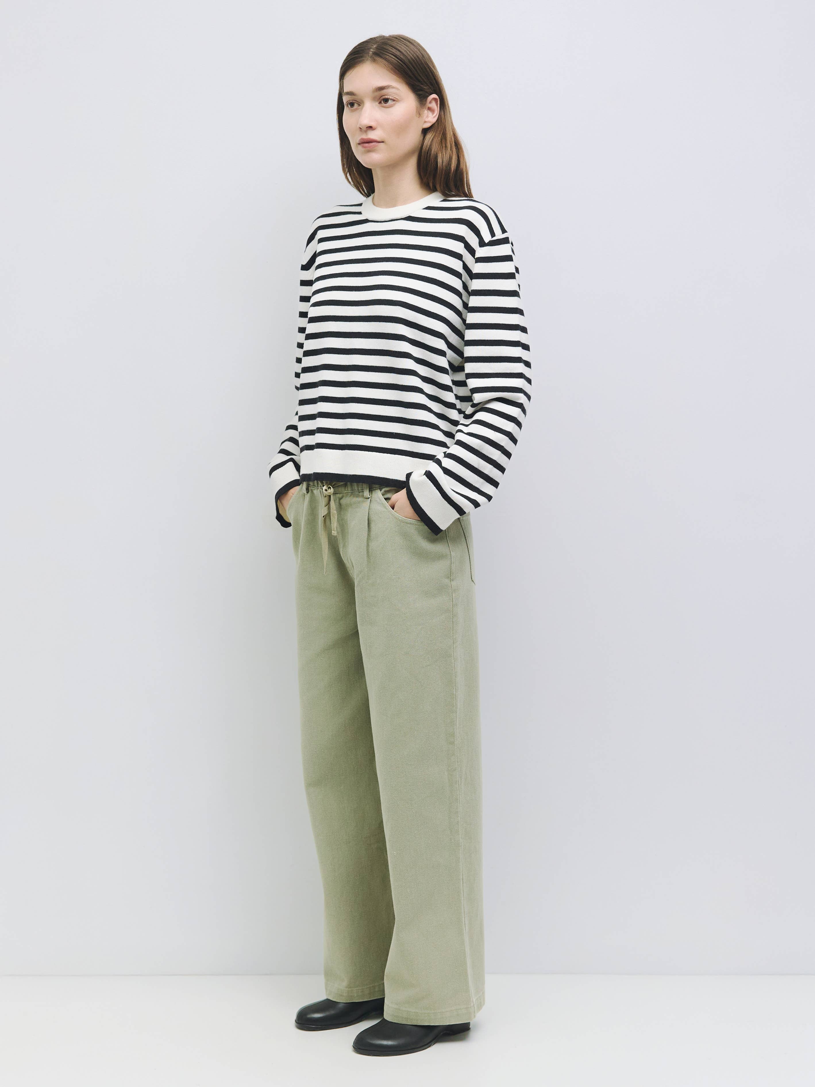 MOD REF - Wholesale Knit Sweater - Women's - The Klein Sweater | Striped Boyfriend Sweater3