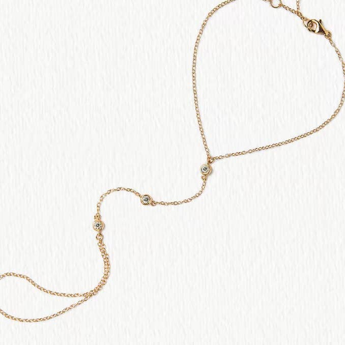 Yellow Gold 3-Hand Chain Steel, Ring and Bracelet Crystal Chain for wholesale on Faire