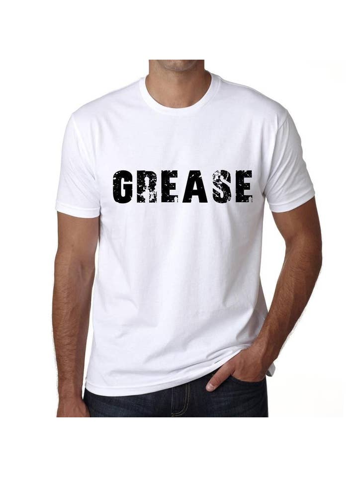 Blanc Homme T Shirt Graphique Imprimé Vintage Tee Grease for wholesale on Faire1