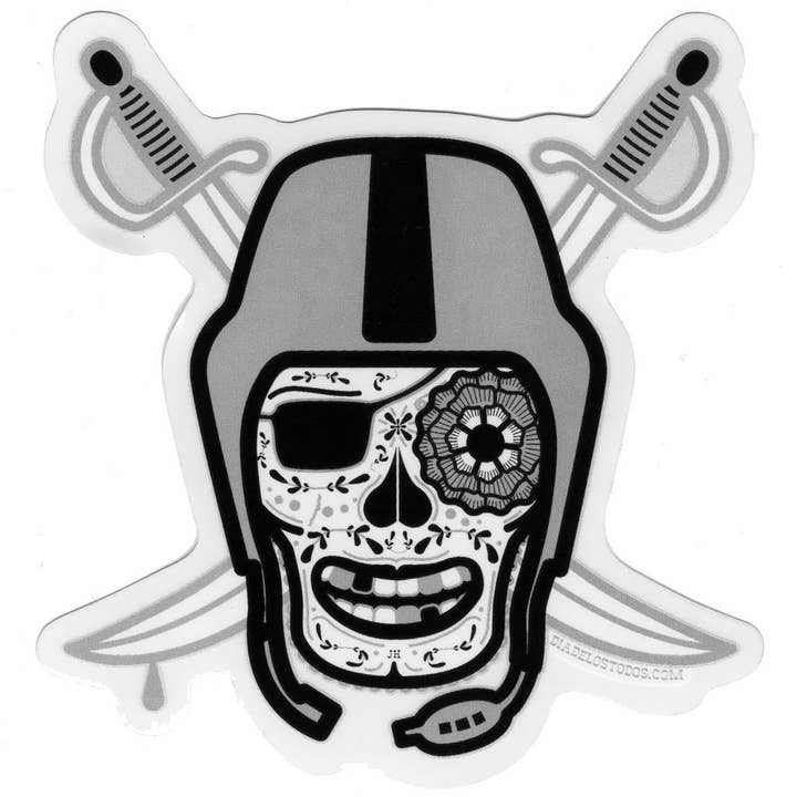 Autocolante Preto e Prateado (Grande) por atacado de Dia de Los Todos