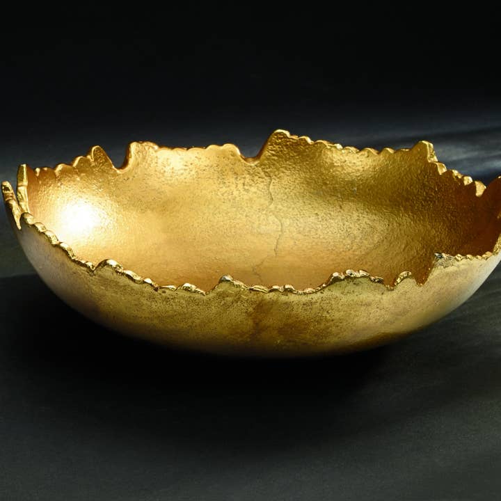India Handicrafts Inc - Wholesale Decorative Plate/Dish/Bowl - Gilded Texture Bowl7