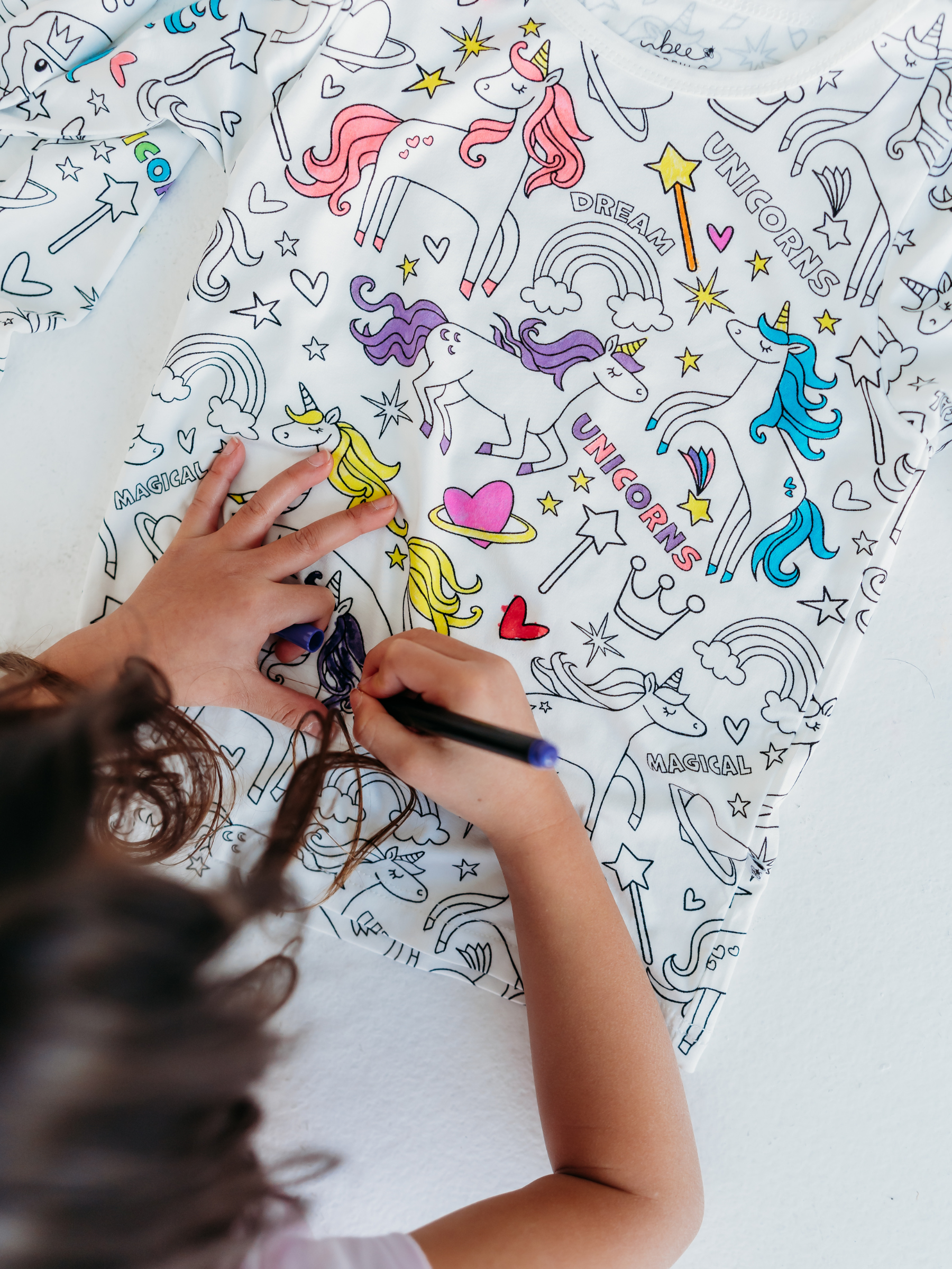 Bee Colorful Co. - Wholesale Sleepwear Set - Kids - Unicorn Coloring Pajamas 2 piece set made from Bamboo1