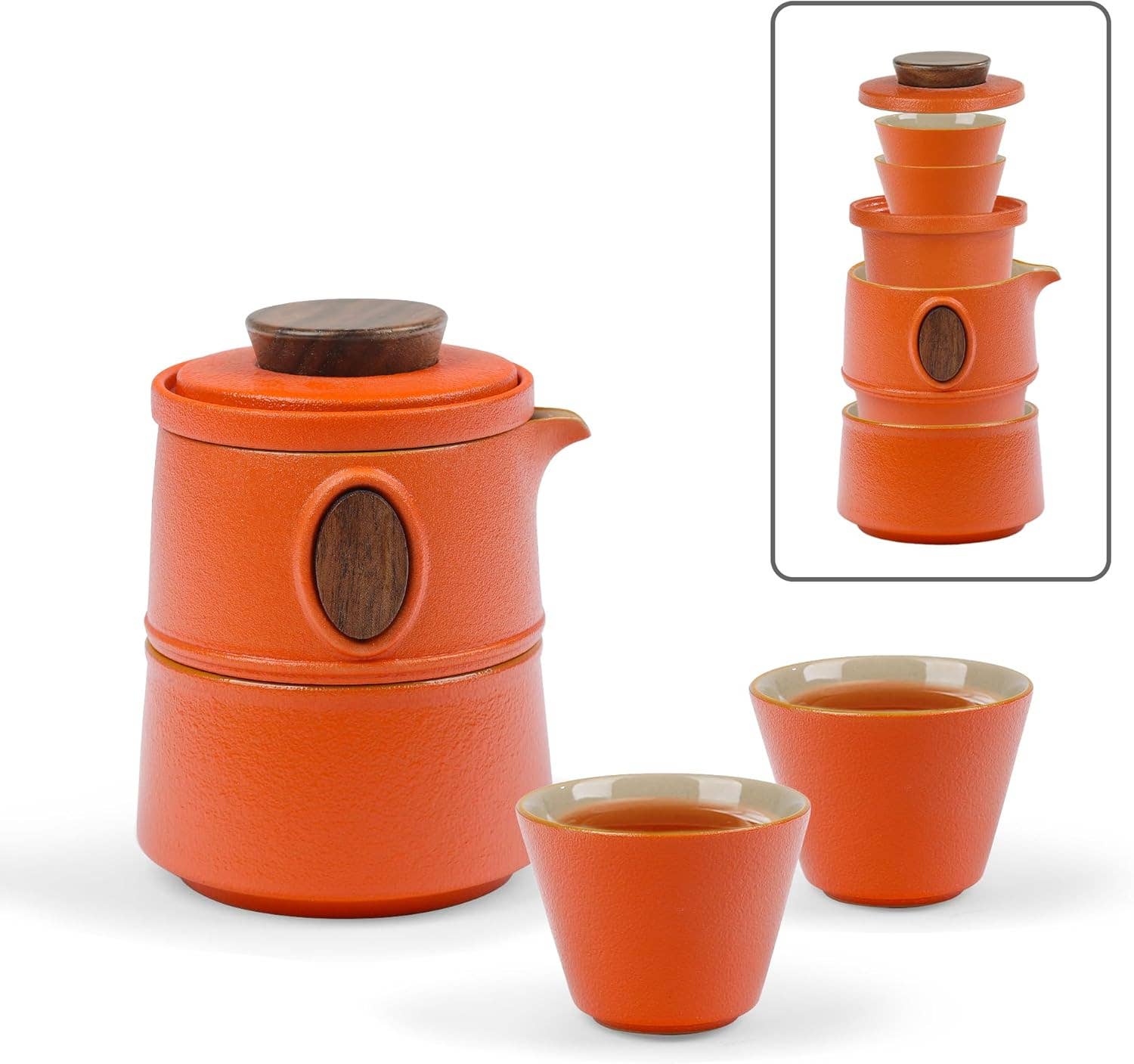 VIGOR - Wholesale Tea Set - Portable Outdoor Ceramic Teapot Set Travel-friendly Porcelai2
