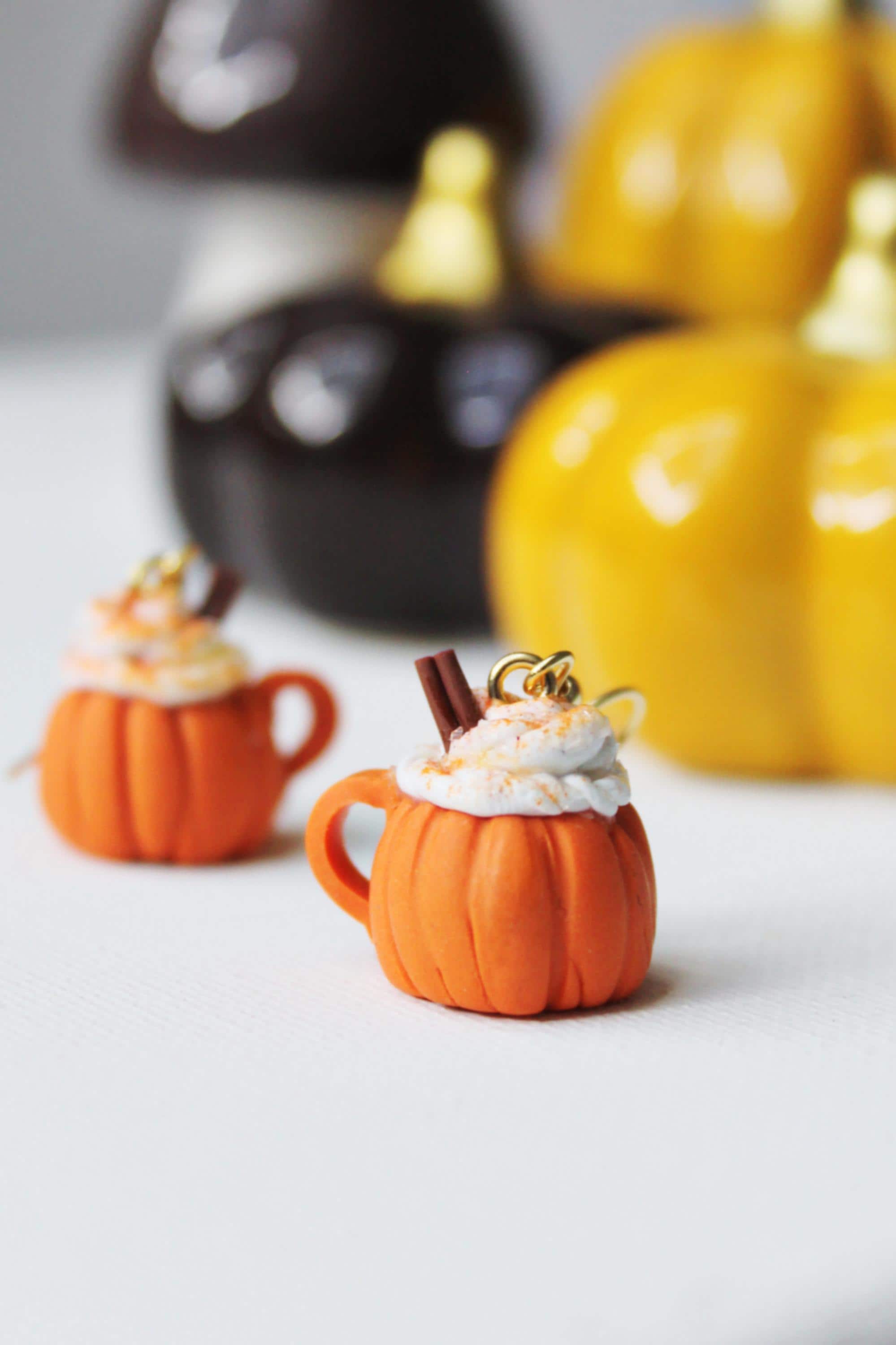 Studio Niani - Wholesale Stud/Post Earrings - Pumpkin Spice Latte Earrings, Handmade, Orange, Halloween3