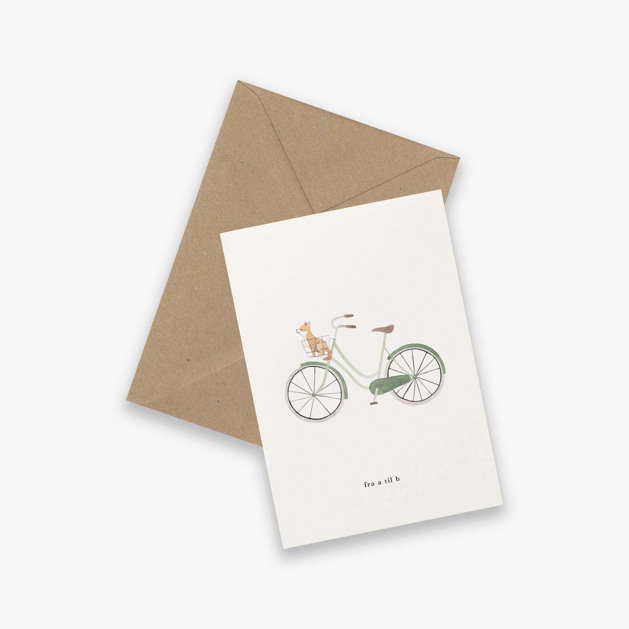 Kartotek Copenhagen - Wholesale Everyday Greeting Card - Greeting Card // Cykel (fra a til b)0