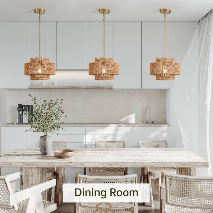 ShipItFurniture - Wholesale Chandelier/Hanging Light - Boho Rattan Chandelier Handwoven Pendant Light Natural6