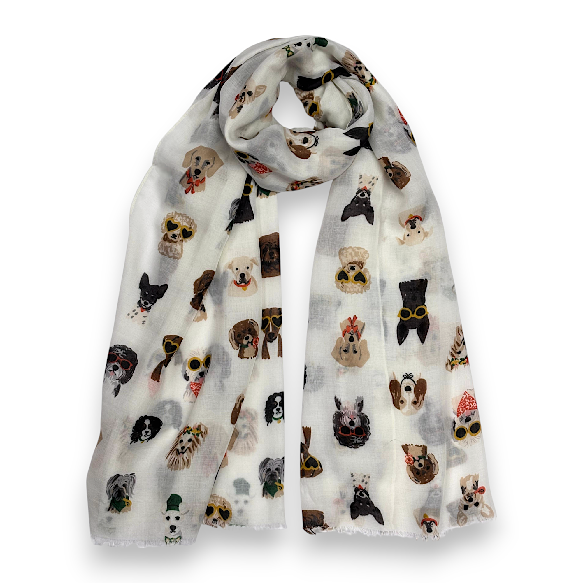 Lili Scarves (US Duty Free) - Vendita all'ingrosso Sciarpa - Donna - Sciarpa con stampa di cani estivi che indossano accessori3
