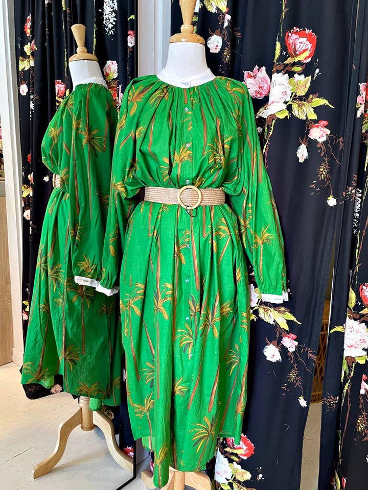 ROBE CABANA ROSELLE VERT PALMIER COCOTIER pour la vente par Roselle