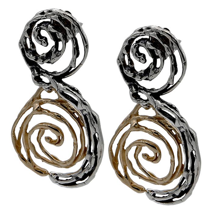 Pendientes colgantes de plata 925 y bronce (ORA045) para venta al por mayor de Mandile Gioielli