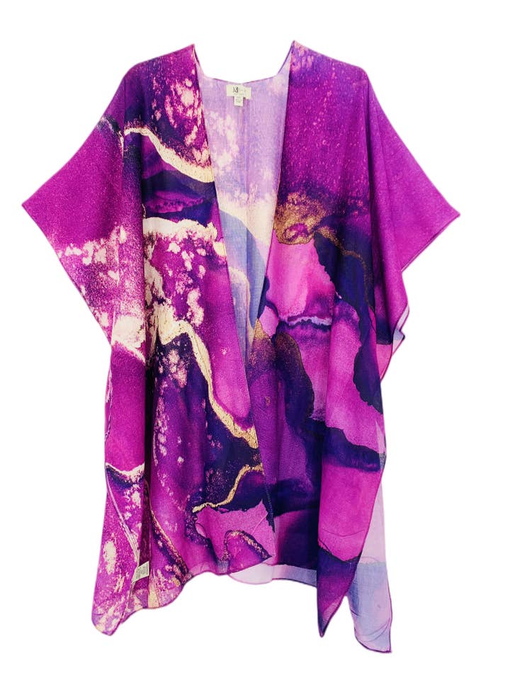 JC Sunny Fashion - Wholesale Kimono - Women's - Purple Marble Kimono