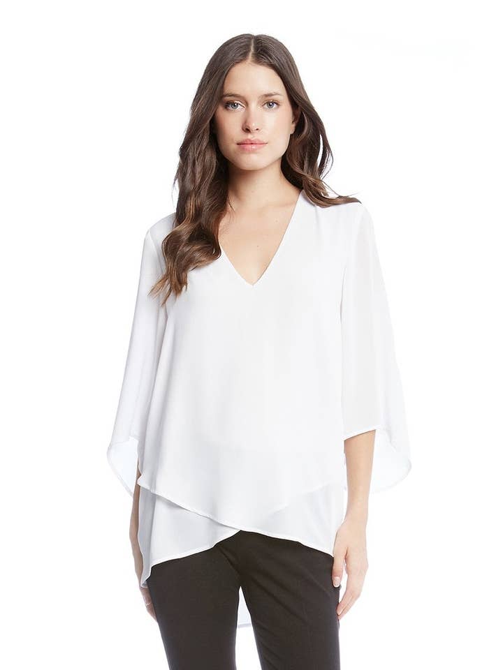 Off White Bracelet Sleeve Asymmetric Top for wholesale on Faire