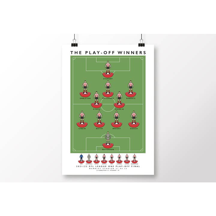 Poster dei vincitori dei play-off di Sunderland 2022 per la vendita all'ingrosso da parte di Matthew J I Wood Design & Illustration