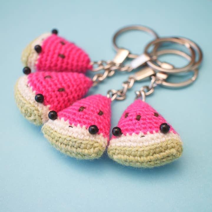 Llavero de sandía de ganchillo - accesorio de sandía lindo para venta al por mayor de Mohu