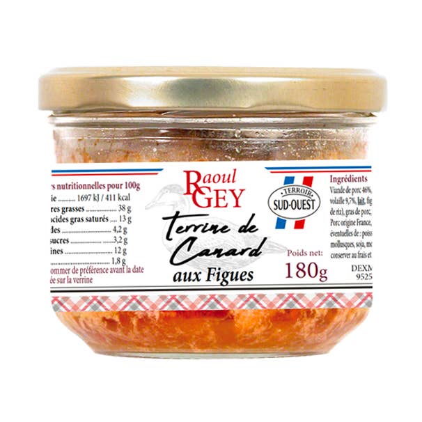 Terrine Canard Figue 180 g - Raoul Gey - 53085 pour la vente par Maison RGEY