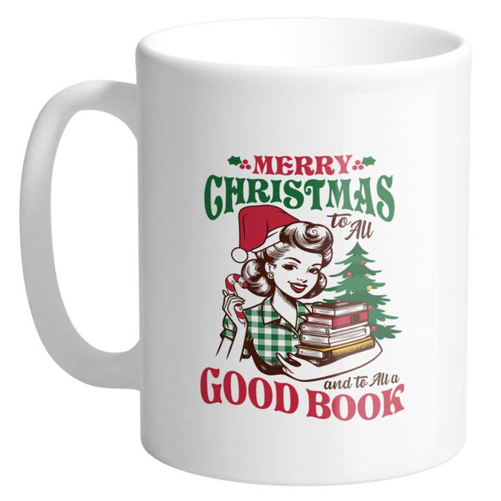 Lucky Luna Apparel – wholesale Coffee mug – Merry Christmas To All & To All A Good Book Ceramic Mug6