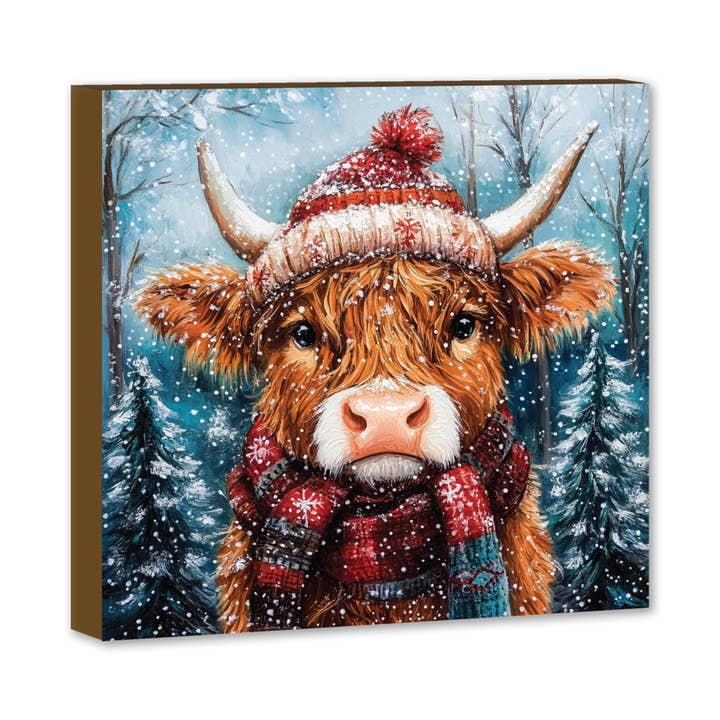 Highland Cow Holiday Decorations Country Wood Shelf Decor for wholesale by LifeSong Milestones