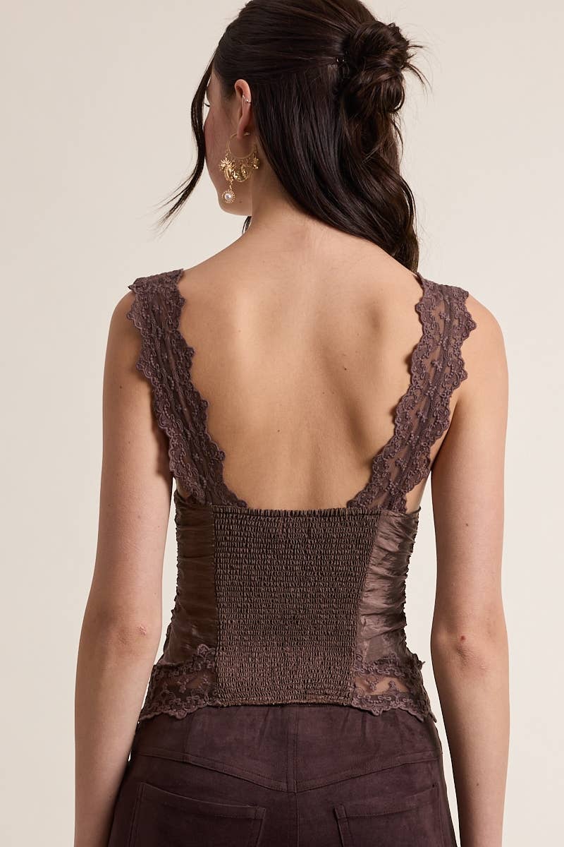 Sky to Moon - Wholesale Tank Top - Women's - SCALLOP SHAPE FLORAL LACE WIDE STRAP CAMI TOP10