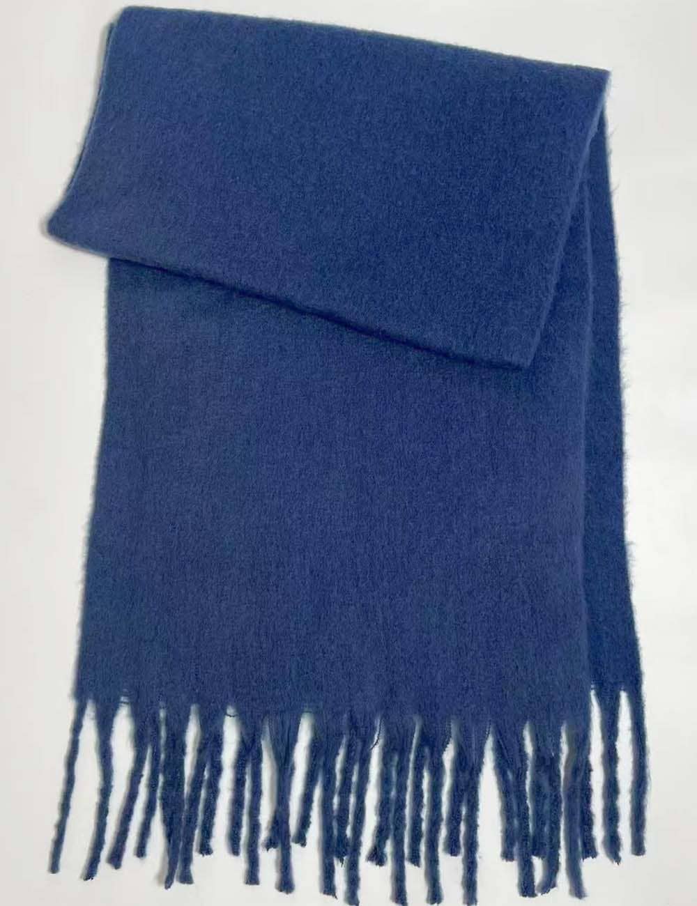 Sweetkama - Wholesale Sjaal - Dames - Dames effen kleur sjaal met franjes gebreide sjaal4