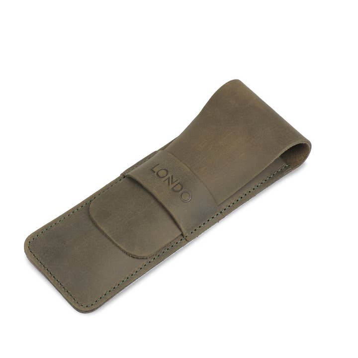 Londo - Wholesale Pencil case/pouch - Londo Top Grain Leather Pen and Pencil Case with Tuck in Flap34