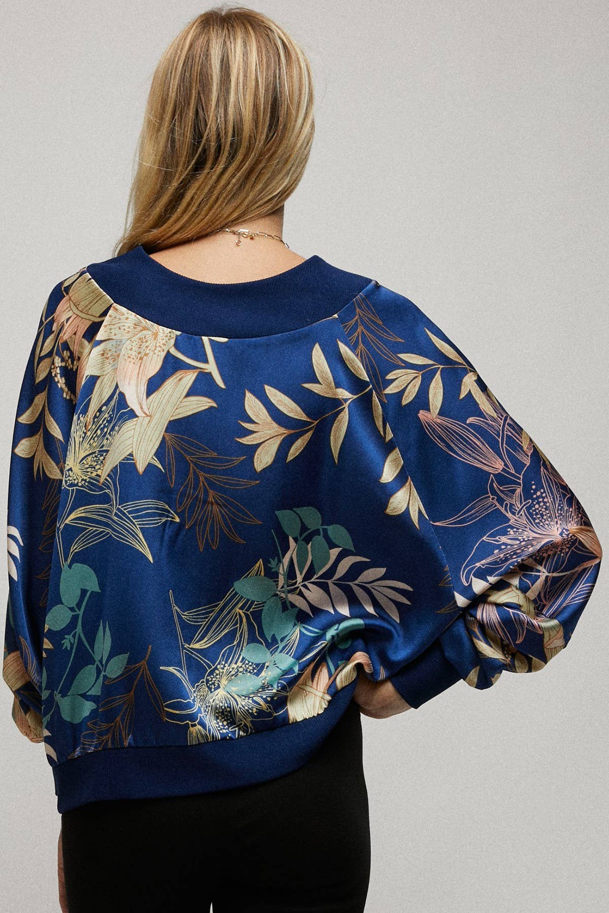 NAVY Long Sleeve Reversible Batwing top for wholesale on Faire3