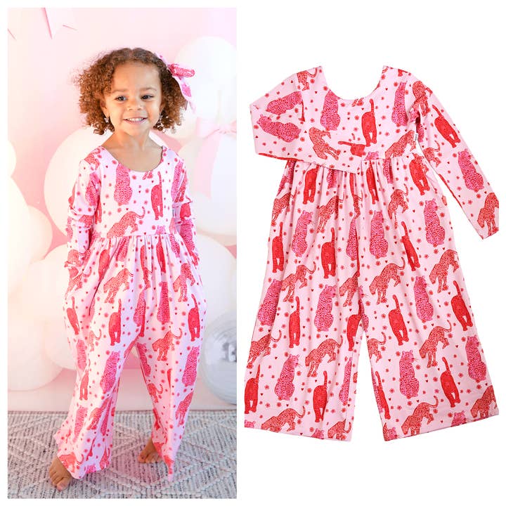 Cambrie WIDE LEG ROMPER Valentinsdag Bambus Børnetøj for engroshandel hos Gigi and Max