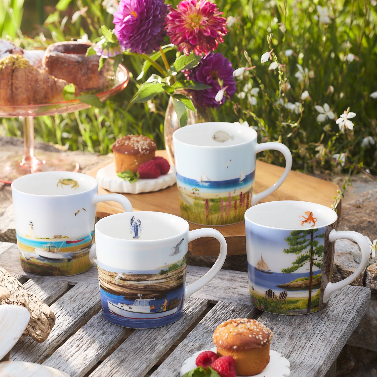 Caskata - Wholesale Coffee Mug - Caskata X Felix Doolittle By the Sea Mugs, Set of 41