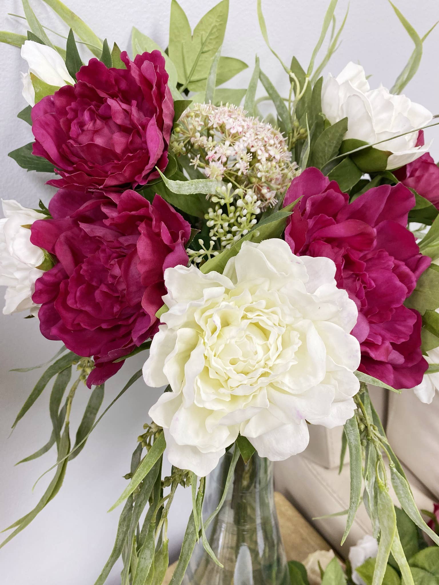 Angel Isabella - Vente Fleurs artificielles - Tige de pivoine hydratée au toucher réaliste de 26"-Collection Premium4