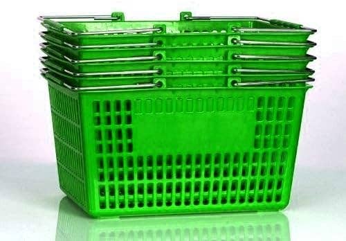 Only Hangers - Wholesale Grocery/Shopping Bag - Only Hangers Shopping Basket (Set of 5) Durable Plastic with Metal Handles2