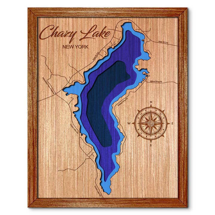 Chazy Lake Depth Map - Home & Wall Decor for wholesale by Premier Gifts and More
