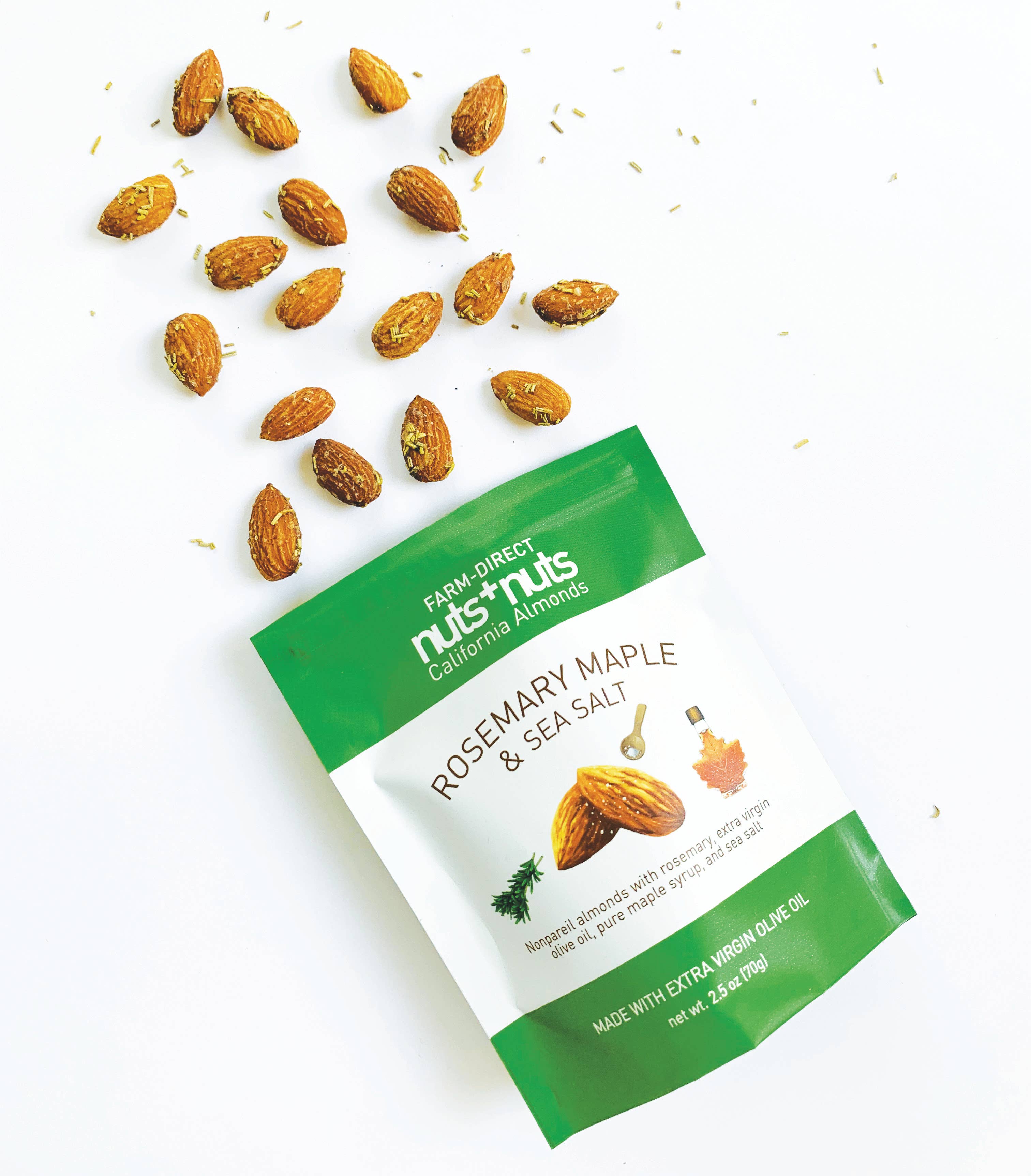 Nuts+Nuts - Wholesale Nuts - Rosemary Maple Sea Salt Roasted California Almonds 2.5 Oz2