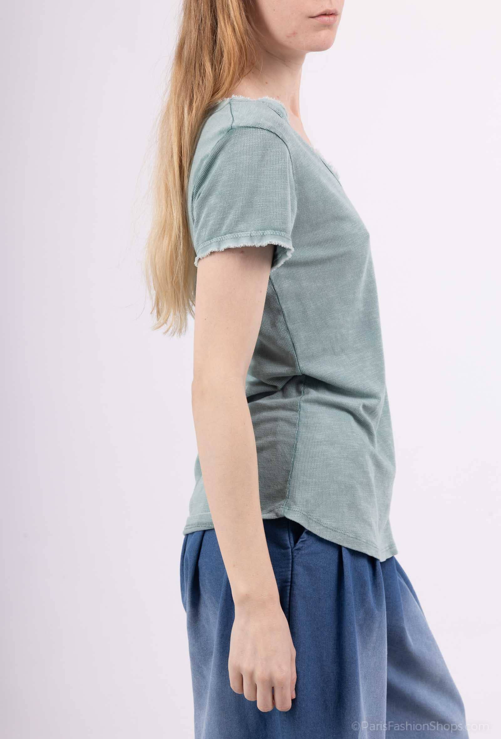 Pépouz' Paris - Wholesale T-Shirt - Women's - Washed cotton short-sleeve T-shirt PT250410