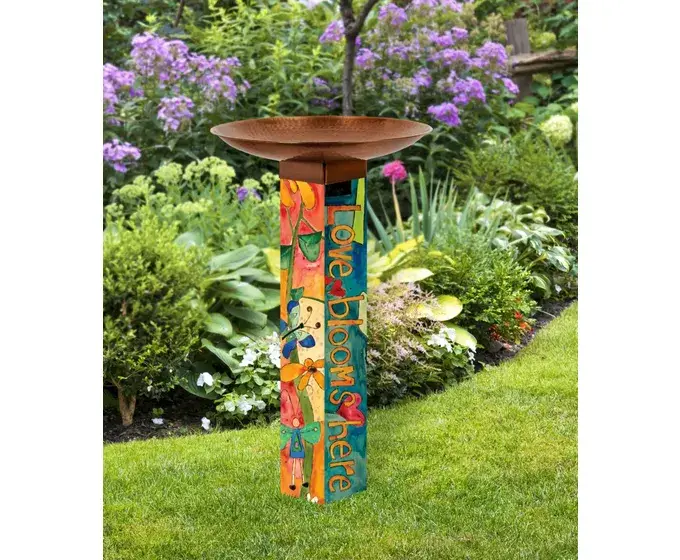 Studio M - Wholesale Bird Bath - Love Garden Bird Bath Art Pole w/ST9021 Copper Topper1