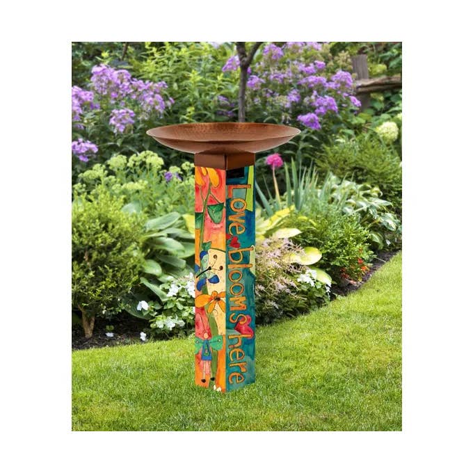Studio M - Wholesale Bird Bath - Love Garden Bird Bath Art Pole w/ST9021 Copper Topper1